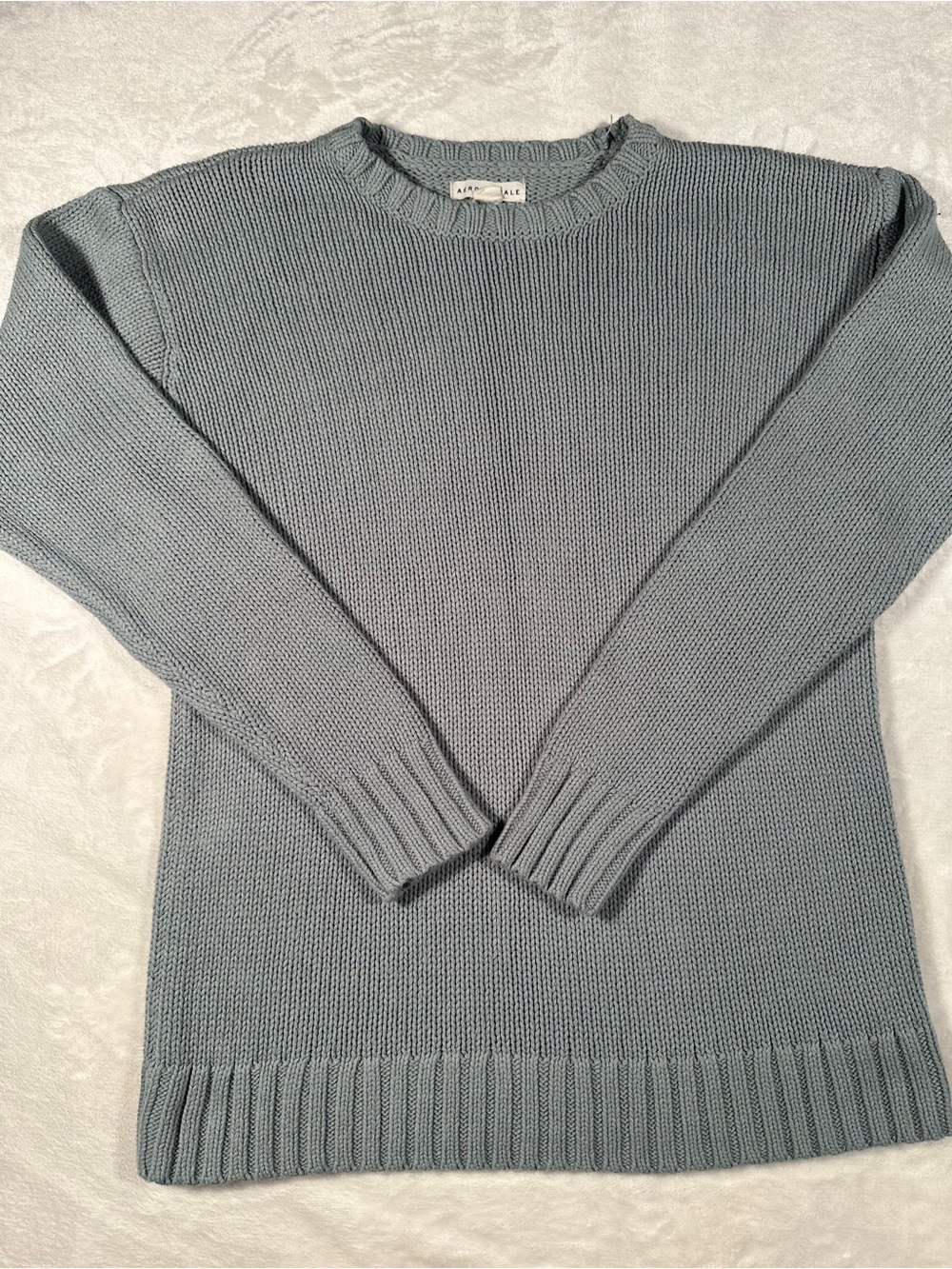 Aeropostale Men's Crewneck Sweater in Dusty Blue